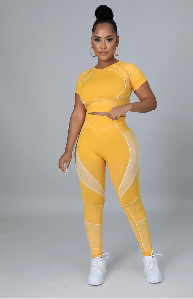 Yellow Brittany Slim Work Outfit